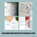 HOLIDAY LISTS FOR CANVA