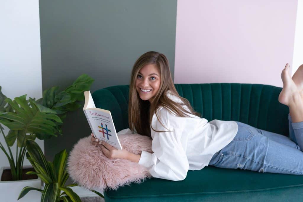 woman reading a book 