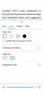 Layout Options for Kindle Reader