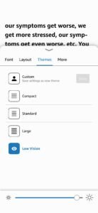 Low Vision Option in Kindle